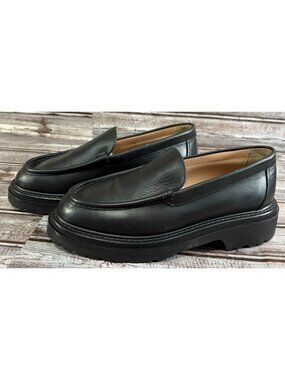 Legres double chunky leather Loafers Size 39 US 9 color black made Italy